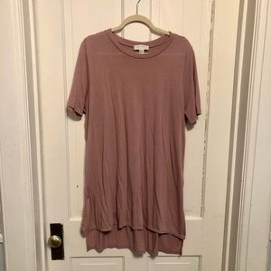 Pink short sleeve long tee